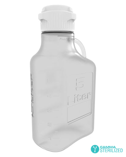 EZBio® Carboy, PETG, 5L, No Spigot, VersaCap® 83mm, Double Bagged, Gamma Sterilized