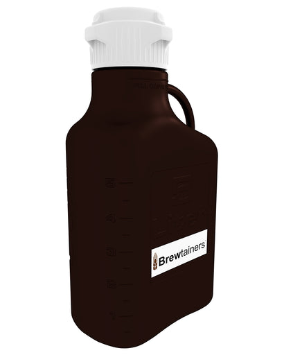 Brewtainers Polypropylene Dark Amber Light Blocking 5L (1.82 Gal Max) Homebrew Yeast Container with leakproof Tight Sealed 83B Cap | img_1 | Foxx Life Sciences Global | shopfls.com