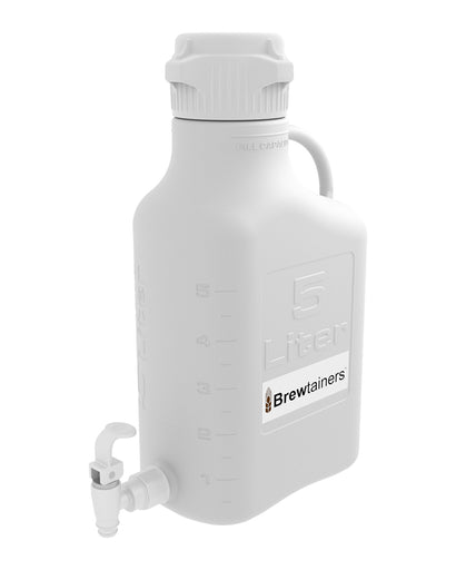 Brewtainers Polypropylene 5L (1.82 Gal Max) Homebrew Yeast Spigoted Dispensing Container with leakproof Tight Sealed 83B Cap | img_1 | Foxx Life Sciences Global | shopfls.com