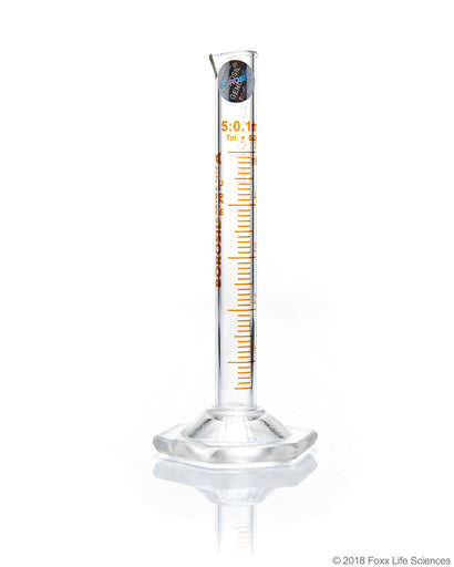 Graduated Measuring Cylinder Class A, ASTM Batch Certificate Hexagonal Base, 5 mL CS/5