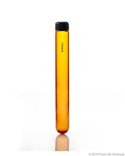 Borosil® Amber Culture Tubes Media Round Bottom PP cap with Liner 60 mL Borosilicate | img_1 | Foxx Life Sciences Global | shopfls.com