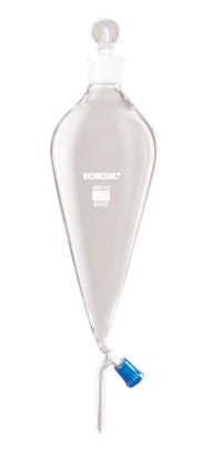 Borosil® Funnels, Separatory, Pear-Shaped, Boroflo Polytetrafluoroethylene (PTFE) Screw Thread, 2L, 29/32, CS/10 | img_1 | Foxx Life Sciences Global | shopfls.com