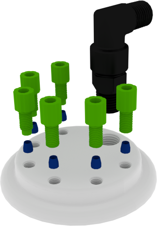 EZwaste® UN/DOT Filter Kit with VersaCap® 51S, 6 ports for 1/16" OD Tubing - Waste disposal system for laboratory use. | img_1 | Foxx Life Sciences Global | shopfls.com