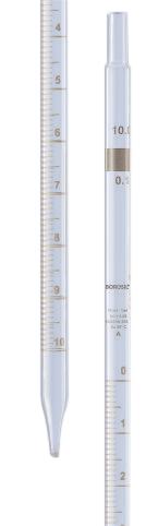 Borosil® Pipettes, Measuring (Mohr), Class A, 0.2mL x 0.01mL, Individual Cert, CS/10 | img_1 | Foxx Life Sciences Global | shopfls.com