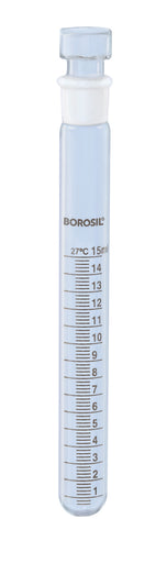 Borosil® Tubes, Test, Reusable, Graduated, Ground Glass with Stoppers, 15mL, 14/15, CS/10 | img_1 | Foxx Life Sciences Global | shopfls.com