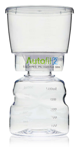 Autofil® 2 Bottle Top Filtration, Full Assembly, 500 mL, 0.10 µm PES Unit, Sterile, 12/cs