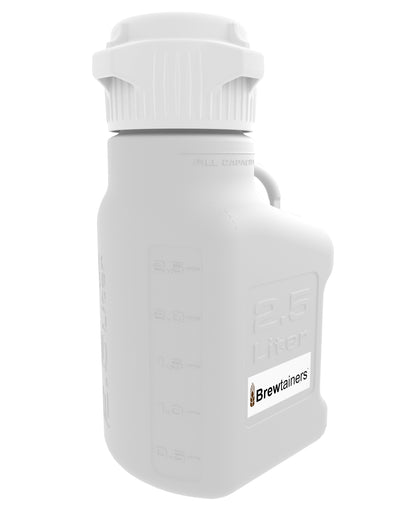 Brewtainers High Density Poly Ethylene (HDPE) 2.5L (.86 Gal Max) Homebrew Yeast Container with leakproof Tight Sealed 83B Cap | img_1 | Foxx Life Sciences Global | shopfls.com