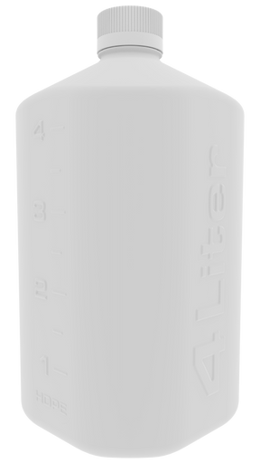 4L High Density Poly Ethylene (HDPE) Boston Square Bottle | img_1 | Foxx Life Sciences Global | shopfls.com