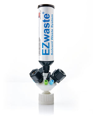 EZWaste® Universal Stackable HPLC 38-430 Cap Assy, Exhaust Filter, 6 X OD Tube 3.mm & 1.6mm 3X Hose Barb 3.2mm & 9.5mm, 3 X OD Tube 12.7mm 1/EA