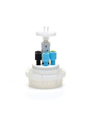 HPLC Solvent Reservoir ChromCap™ 300 Assembly, GL45, Class VI Polytetrafluoroethylene (PTFE) Adapter, 4 Ports for 3.2mm(1/8