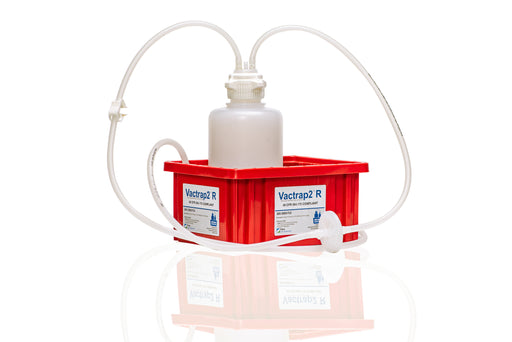 Vactrap2™ Round, 2L, Polypropylene (PP), Red Bin, 1/4" ID Tubing | img_2 | Foxx Life Sciences Global | shopfls.com