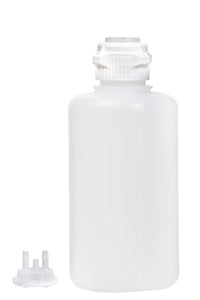 Round EZLabpure™ Polypropylene (PP) Vacuum Bottle, 2 L, Open VersaCap® 53B, With Closed and 2x1/4