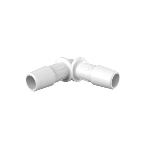 3/8" ID, Equal 90 Degree Elbow Fitting, Natural Kynar (PVDF)