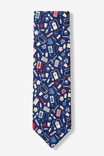 Medical Supplies Tie Blue - LabRatGifts - 1