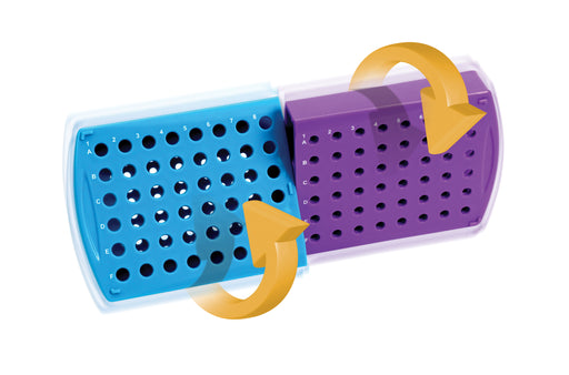 Abdos Twisty Tube Rack, Polypropylene (PP) Blue and Purple, 1/EA