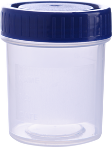 Abdos Sample Container, Polypropylene (PP)/PE, 60ml, Blue Cap, Bulk, 400/CS