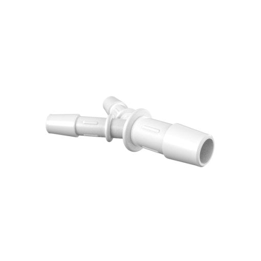 1/4" x 1/4" x 3/8" Reduction Y Connector, Natural Kynar (PVDF)