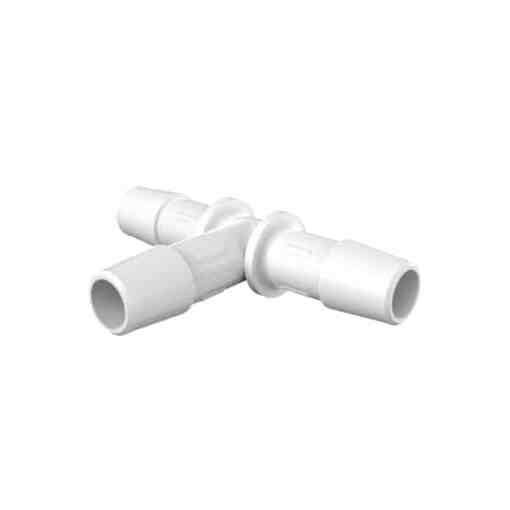 3/8" Equal T Connector, Natural Kynar (PVDF)