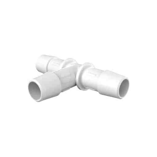 1/2" Equal T Connector, Natural Kynar (PVDF)