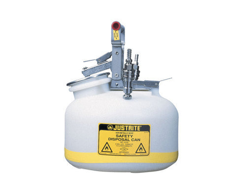 Quick-Disconnect Disposal Safety Can, stainless steel fittings for 3/8" tubing, 2 gal., polyethylene | img_1 | Foxx Life Sciences Global | shopfls.com