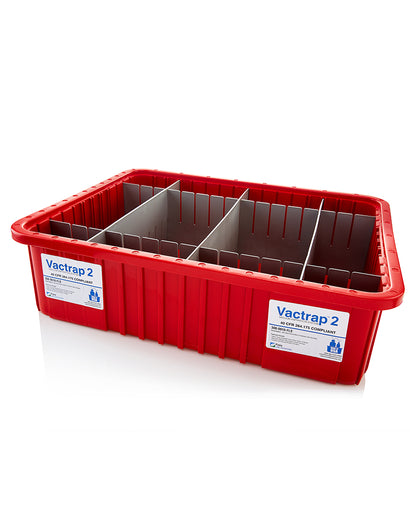 Vactrap2™, XXL Red Bin w/ Dividers, 22-1/2"x17-1/2"x6" | img_1 | Foxx Life Sciences Global | shopfls.com