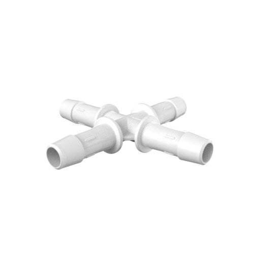 1/2" HB, Cross Fitting, Natural Kynar (PVDF)