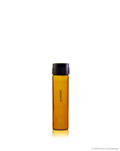 Borosil® Amber Culture Tubes Media Flat Bottom Polypropylene (PP) cap with Liner 30 mL Borosilicate CS/100