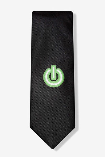 Power On Button Tie  - LabRatGifts - 1