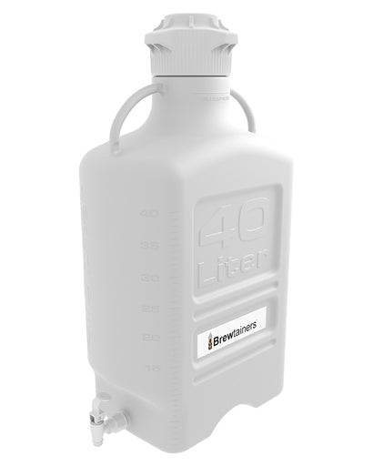 Brewtainers Polypropylene 40L (13.05 Gal Max) Homebrew Yeast Spigoted Despensing Container with leakproof  Tight Sealed 120mm Cap | img_1 | Foxx Life Sciences Global | shopfls.com
