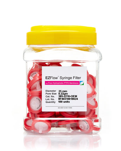 EZFlow® 25mm Syringe Filter, 0.2µm Hydrophobic PTFE, 100 pack. Lab-grade filter for reliable research & bioprocessing. | img_1 | Foxx Life Sciences Global | shopfls.com