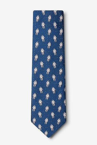 Floating Astronauts Tie Regular / Navy - LabRatGifts - 1