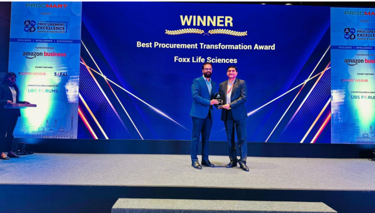 Foxx Life Sciences awarded with the Best Procurement Transformation Award