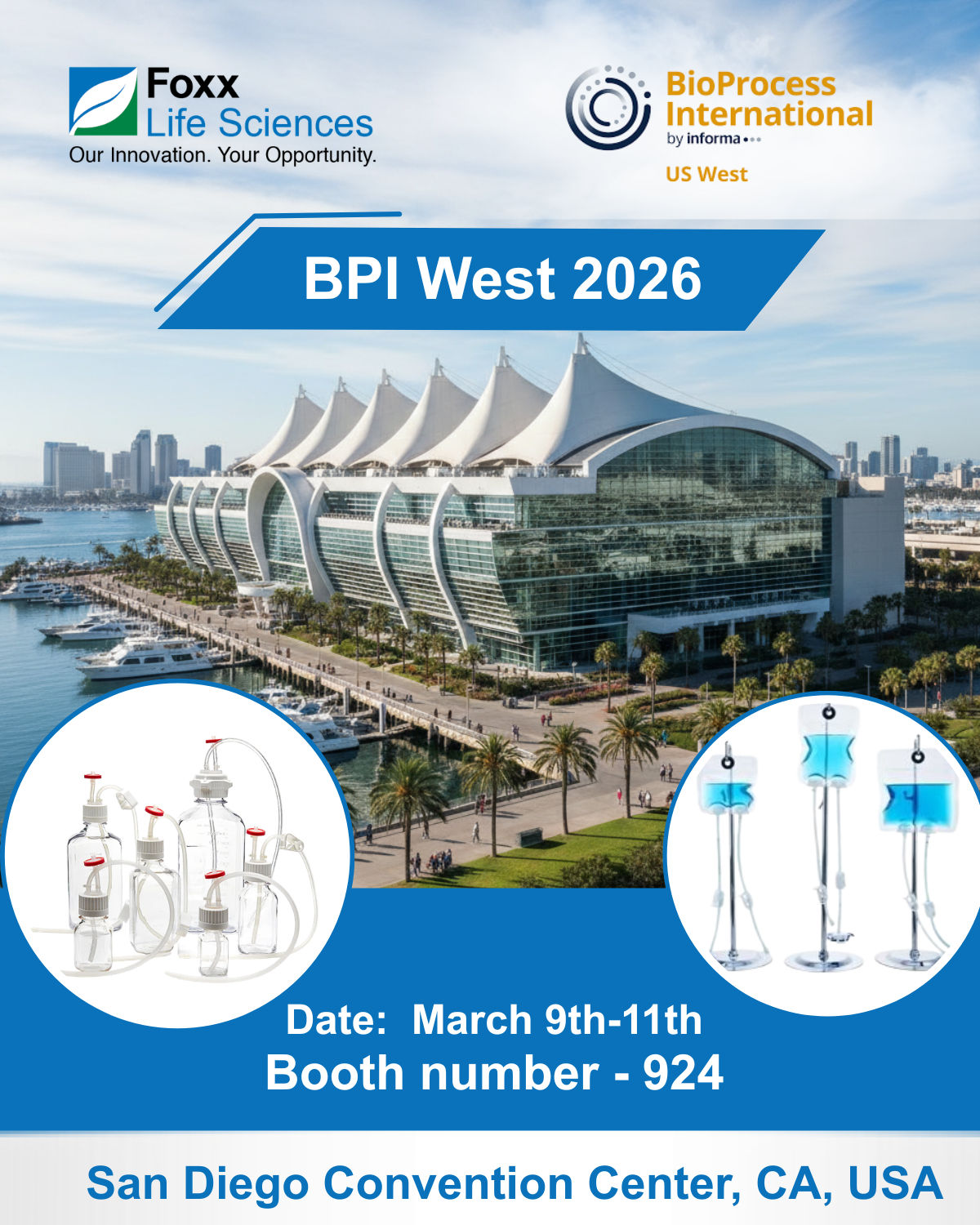 Foxx Life Sciences at BPI West 2026 | Visit Booth 924 in San Diego