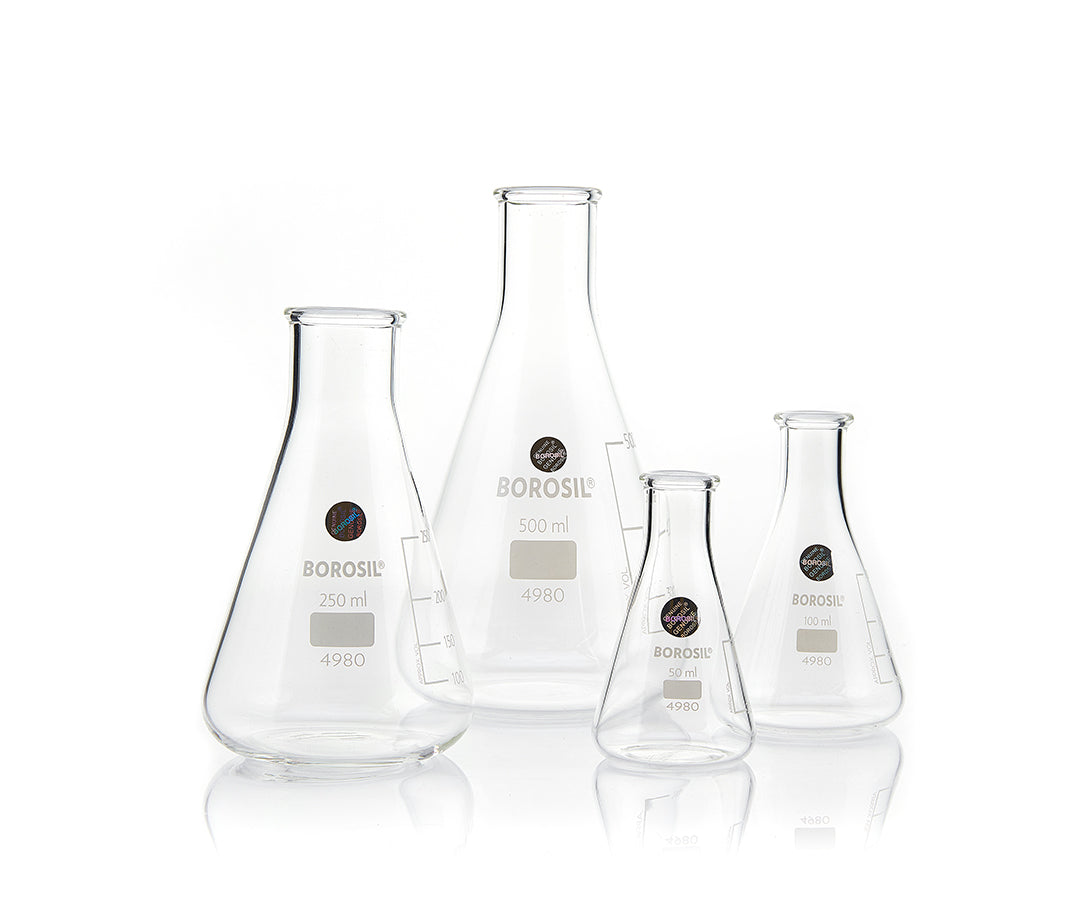 Erlenmeyer Borosilicate Glass Flasks
