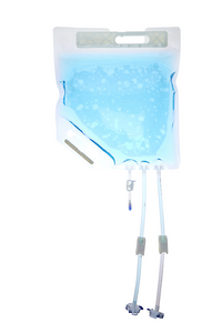 EZBio® Ultra Bag Assembly, 10L, PE Bag, 2x 3/8" HB port, 1x1/4" HB port with Needlefree swabable valve TPE Tubing, Sterile, 5/CS