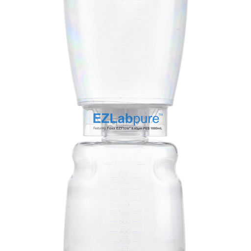 EZLabpure™ Sterile Bottle Top Filter Unit, 0.45 µm PES Membrane, 1,000 mL – Pack of 12