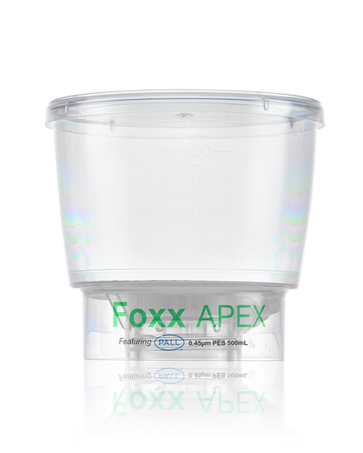 APEX™ Sterile Bottle Top Filter, 0.45 µm PES Membrane, 500 mL – Pack of 24