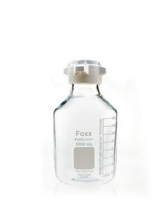PUREGRIP® Reusable Clear Glass Carboy with 83B VersCap® and Extra Large Marking Spot, 5 L (5,000 mL), 1/EA