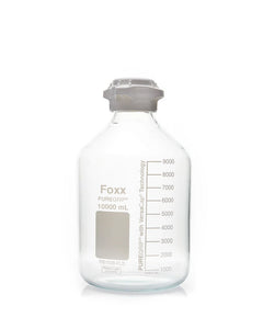 PUREGRIP® Reusable Clear Glass Carboy with 83B VersCap® and Extra Large Marking Spot, 10 L (10,000 mL), 1/EA