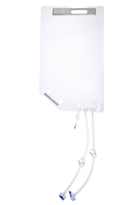EZBio® Ultra Bag Assembly, 20L, PE Bag, 2x 3/8" HB port, 1x1/4" HB port with Needlefree swabable valve TPE Tubing, Sterile, 5/CS
