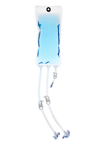EZBio® Ultra Bag Assembly, 2000mL (2L), PE Bag, 2x 3/8" HB port, 1x1/4" HB port with Needlefree swabable valve TPE Tubing, Sterile, 10/CS