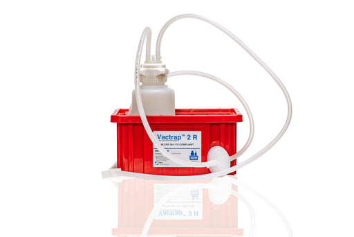 Vactrap™ 2 R Vacuum Trap, 1L, HDPE Vacuum Bottle, Foxx EZFlow® TPE 1/4" ID Tubing, with Red CFR 40 Compliant Secondary Container