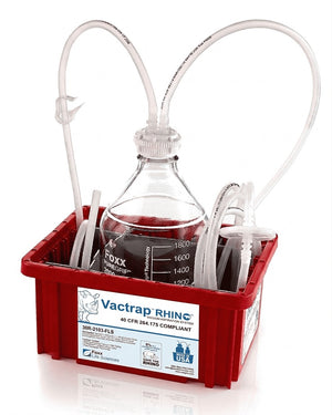 Vactrap™ Rhino™, 2L, Rhino Coated Glass Bottle, Red Bin, GL45 Cap, 1/4