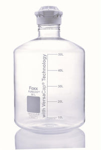 PUREGRIP® Glass Carboy, Round, Clear, 120mm VersaCap®, 50 L, 1/EA