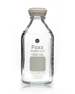PUREGRIP® Rhino Safety Coated Glass Bottles, Clear, 1000mL, with GL45 VersaCap, 4CS