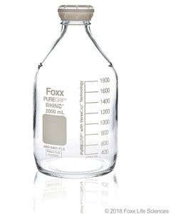 PUREGRIP® Rhino Safety Coated Glass Bottles, Clear, 2000mL, with GL45 VersaCap, 4CS