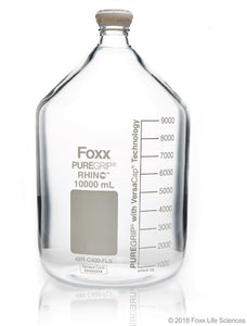 PUREGRIP® Rhino Safety Coated Glass Bottles, Clear, 10L, with GL45 VersaCap, 1EA