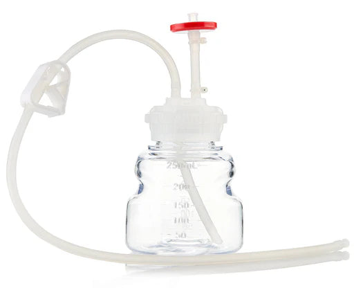 EZBio®pure TR MTO 125mL Bottle Assembly with molded Silicone Adapter, GL45 VersaCap®, 10/CS