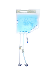 EZBio® Ultra Bag Assembly, 5000mL (5L), PE Bag, 2x 3/8" HB port, 1x1/4" HB port with Needlefree swabable valve TPE Tubing, Sterile, 10/CS
