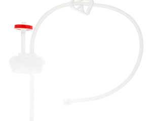 EZCellGene™ GL45 Cap Assembly for 125mL Bottle with micro bore Overmolded Silicone tubing 1/16" ID x 3/16" OD, 20/CS